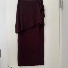 アダムエロペ　スカート　ロング　マキシ　茶色　ブラウン　巻きスカート　ラップ