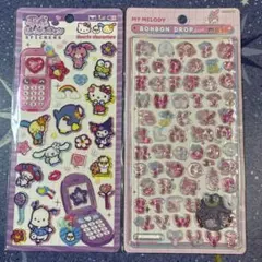 ボンボンドロップシール　もじ　マイメロディ　平成はっぴーフォン　サンリオ