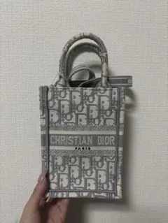 CHRISTIAN DIOR トートバッグ グレー系