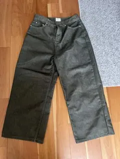 Blackup ダークグリーン バギー デニムパンツ