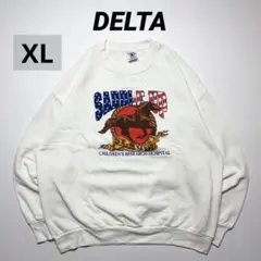 DELTA スウェット XL SADDLE UP USA製 メンズ 白　ホワイト