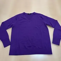 UNIQLO パープル Vネック 長袖セーター