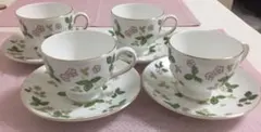 値下げ☆美品！ウェッジウッド ワイルドストロベリー カップ ソーサー4客セット