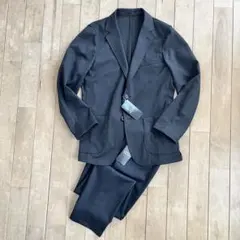 ✔️新品☆AOKI セットアップスーツ チェック ストレッチ素材 黒 Sサイズ