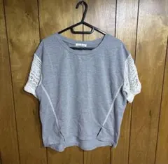 marshmallow crown レース袖 Tシャツ グレーのサムネイル
