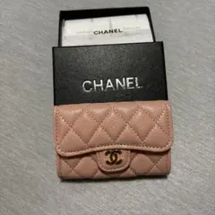 CHANEL 二つ折り財布 ピンク キャビアスキン - メルカリ