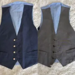 美品✨SUIT SELECT リバーシブル L ベージュ 刻印ボタン ジレ 無地