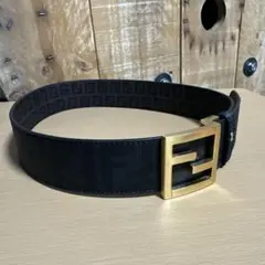 【正規品】【24時間発送】FENDI ズッカ柄ベルトゴールドバックルリバーシブル