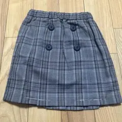 新品未使用☆コムサイズム　グレー系チェック柄フォーマルスカート110㎝