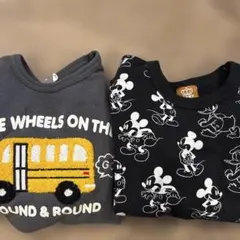 バスデザインとミッキーマウスのトレーナー2点セット