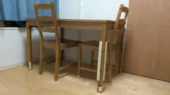 【引取限定】※ダメージあり※IKEAヨックモックダイニングセット
