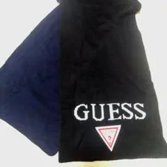GUESS マフラー ブラック ロゴ入り