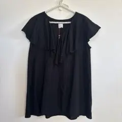 オペークドットクリップ フリルブラウス タグ付き新品