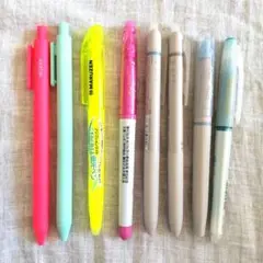 ボールペン・蛍光ペン まとめ売り 8本セット