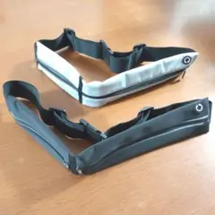 【美品】 ウエストポーチ ランニング ベルト ウエストバッグ 黒 白 ２個セット