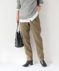 ツイルチェックテーパードパンツ