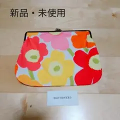 新品 marimekkoマリメッコ がま口ポーチ カラフルウニッコ 北欧 化粧