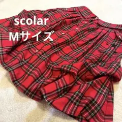 scolarチェック柄ドロスト変形スカート　ハートボタン