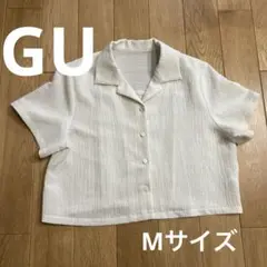 GU ジーユー　ショート丈　半袖　シャツ　ホワイト　M