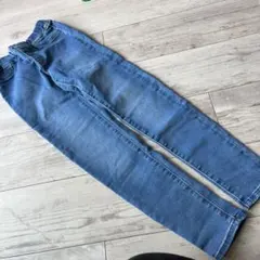GU デニムパンツ ジーンズ ブルー 140 ストレート 子供服 キッズ