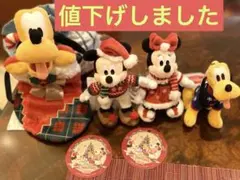 ディズニー　クリスマス　ぬいぐるみバッジ　ショルダーバッグ　ミッキー　プルート