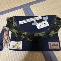 迷彩フリル付きスヌーピーデニムトートバッグ