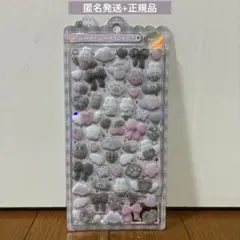 クーリア　ふわふわドロップシール　しろくろ　フロッキー