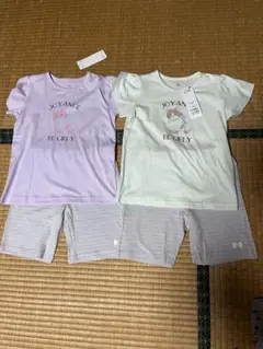 発送停止(25ー4月5日) 2点セット:110サイズ 猫柄パジャマセット