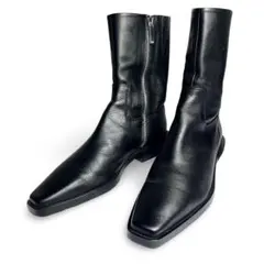 セール中⚡美品✨ZARA ザラ サイドジップ ショートブーツ スクエアトゥ