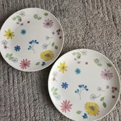 IKEA フラワープレート 花柄の皿 大皿 廃盤品 2枚セットのサムネイル