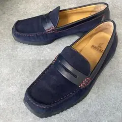 【リーガル】コインローファー スエード 23.5cm 革靴 ネイビー レディース