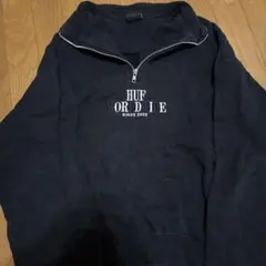 HUF ブラック ジップアップ スウェット M