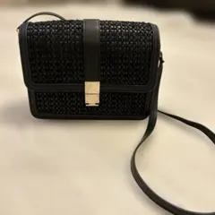 美品 H&M 編み込みデザイン ショルダーバッグ