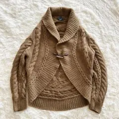 ラルフローレン アンゴラカシミヤ混 ケーブルニット サークル カーディガン