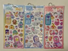 平成はっぴーフォンステッカー　キティ　シナモロール　サンリオキャラクターズ