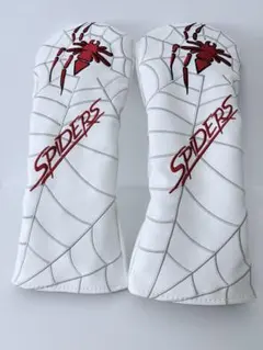 ゴルフヘッドカバーウッド用カバー防水仕様　変換タグ付き　2点セット　スパイダー
