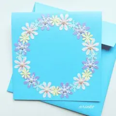 メッセージカード(大)　封筒付き　ハンドメイド　No.L‐13