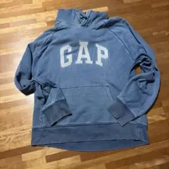 00s GAP ロゴ プルオーバー パーカー ブルー L