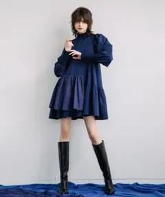 AULA AILA ルーズロングブーツ　バイカラー　35 1/2 23cmのサムネイル