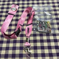 鬼滅の刃 ネックストラップ ピンク＆鉛筆キャップ