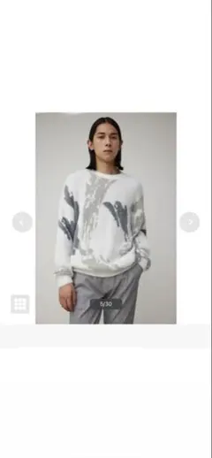 AZUL by moussy 総柄シャギーニット　フリーサイズ