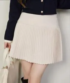 NICE CLAUP 細プリーツラメ混スカート　Sサイズ