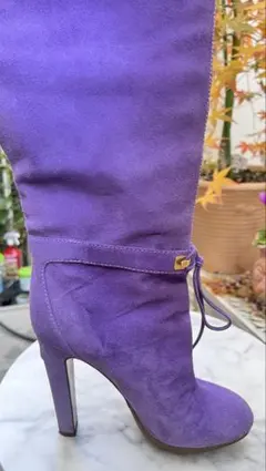 sergio rossi 紫 スエード ロングブーツ 34