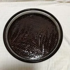 竹細工 網代編み 丸盆 煎茶道具