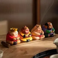 西遊記 孫悟空 玄奘 陶器製線香立て 4体セット