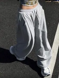 SHEIN 新品未使用　グレー ワイドパンツ S