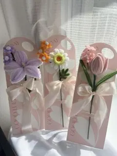 【3本セット】モールフラワー 花束 入学 卒業 お祝い プレゼント