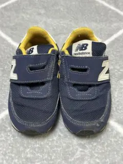 new balance キッズシューズ ネイビー/イエロー ベルクロ式