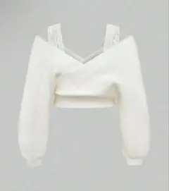 SHEIN 白　ニット　セクシー　オフショルのサムネイル