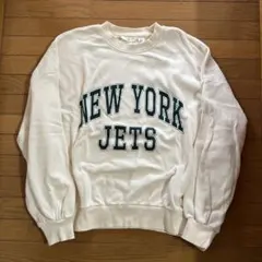 H&M NEW YORK JETS ロゴトレーナー オフホワイト Lサイズ